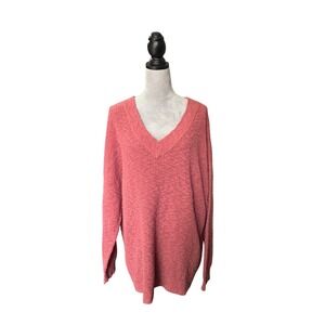 NWT Sonoma Women's Plus Size 2X Mauve Jewel V-Neck‎ Long Sleeve Knit Sweater